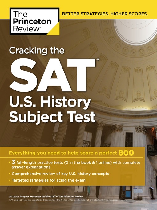 Cover image for Cracking the SAT U.S. History Subject Test